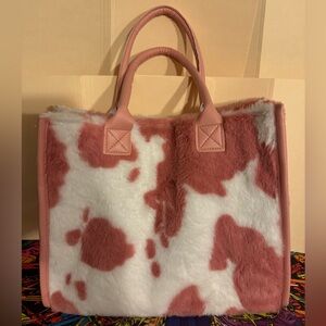 Cow Print Fuzzy Purse